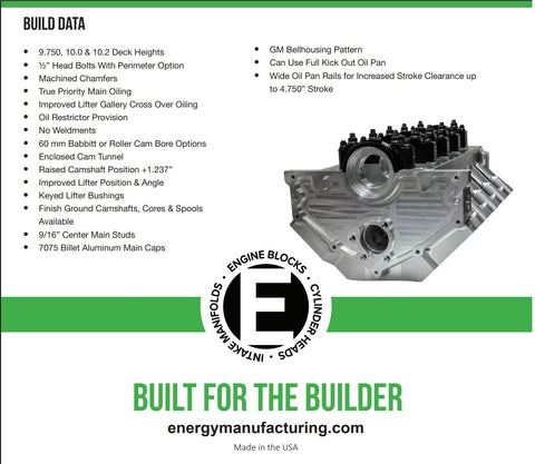 Billet Aluminum Engine Blocks by Energy Mfg. (LS, BBC, SBF)