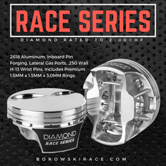 Diamond Race Series LS Pistons - 2,000HP Rated, LS3, Flat Top