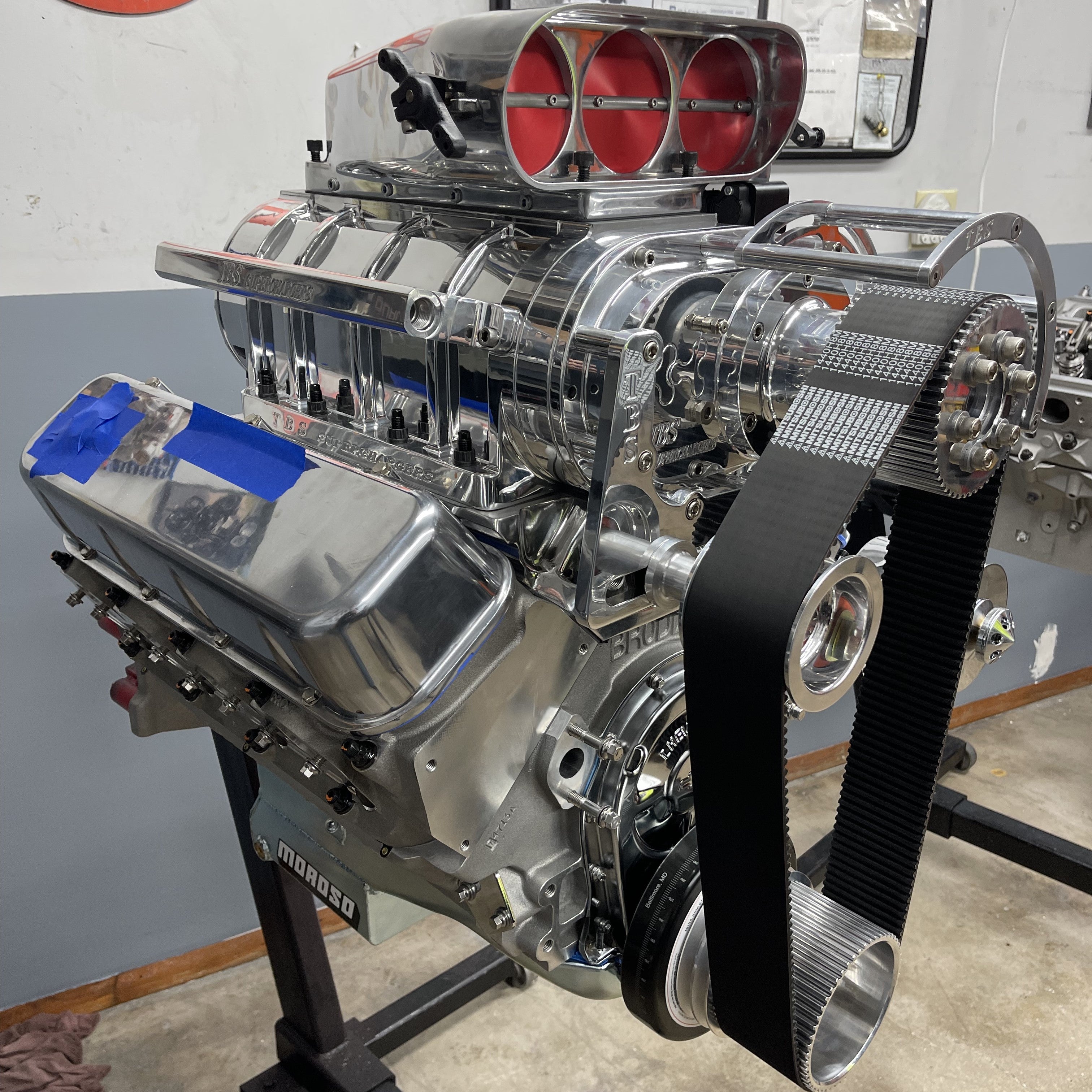 555ci Blown, Fuel Injected BBC, Hydraulic Roller Engine - Complete ...