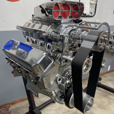 555ci Blown, Fuel Injected BBC, Hydraulic Roller Engine - Complete